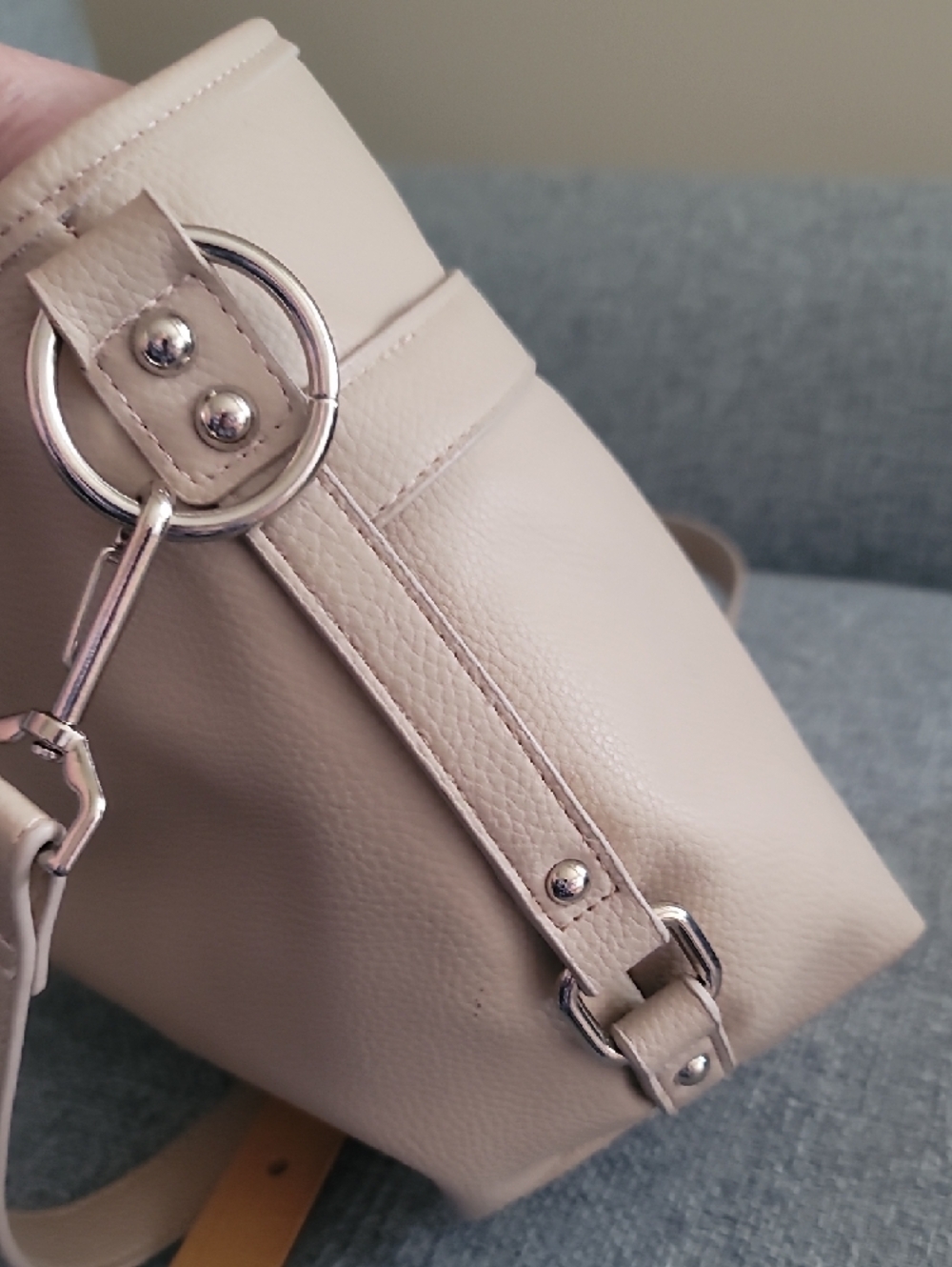 Rosetti Beige Shoulder Bag with Silver Hardware - Picture 2 of 5